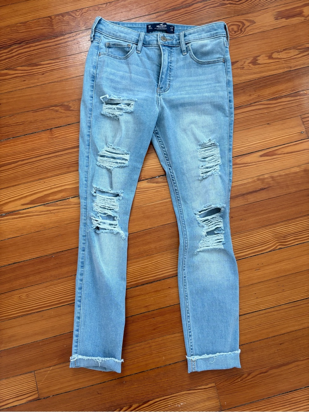 Hollister Light Blue Ripped Skinny Jeans